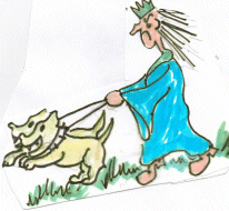 Woman with hunting dogs