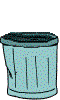Pig peeking out of garbage can