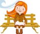 niece sitting on a park bench