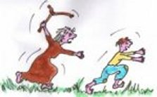Widow chasing Kid.