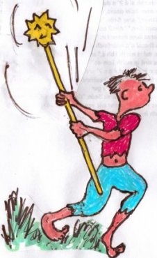 Sean wields club